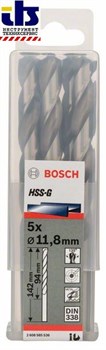 Свёрла по металлу Bosch HSS-G, DIN 338 11,8 x 101 x 151 mm [2608585536]
